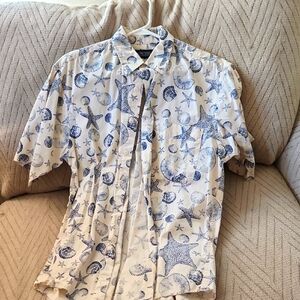 Vintage Sea Shell Print Men's Shirt